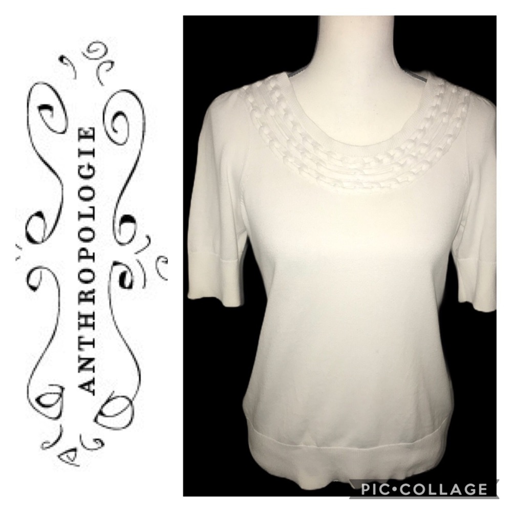 ANTHROPOLOGIE MOTH Short Sleeve Sweater